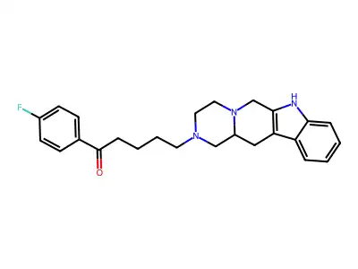 1-Pentanone, 1-(4-fluorophenyl)-5-(3,4,6,7,12,12a-hexahydropyrazino(1',2':1,6)pyrido(3,4-b)indol-2(1H)-yl)-, (+-)- structure