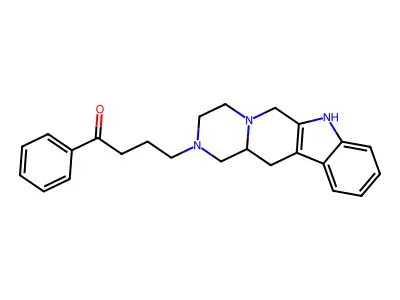 dl-2-(2-Phenacylethyl)-1,2,3,4,6,7,12,12a-octahydro(2',1':6,1)pyrido(3,4-b)indole structure