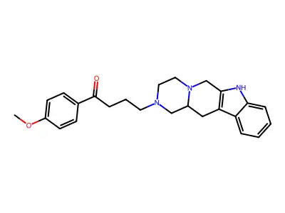 Pyrazino(1',2':1,6)pyrido(3,4-b)indole, 1,2,3,4,6,7,12,12a-octahydro-2-(3-(p-anisyl)carbonyl)propyl-, dl- structure