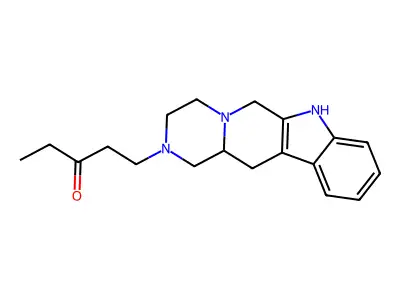 Pyrazino(1',2':1,6)pyrido(3,4-b)indole, 1,2,3,4,6,7,12,12a-octahydro-2-(2-ethylcarbonylethyl)-, dl- structure