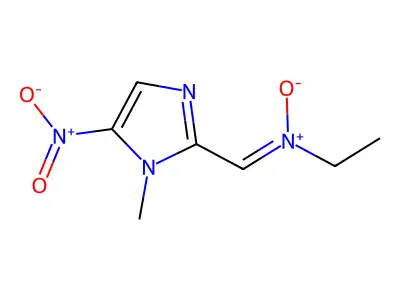 N-ethyl-1-(1-methyl-5-nitroimidazol-2-yl)methanimine oxide structure