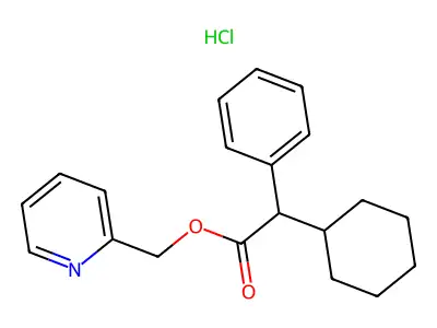 (Pyridin-2-yl)methyl cyclohexyl(phenyl)acetate--hydrogen chloride (1/1) structure