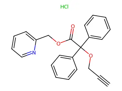 Benzeneacetic acid, alpha-phenyl-alpha-(2-propynyloxy)-, 2-pyridinylmethyl ester, hydrochloride structure