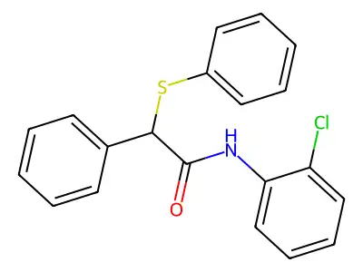 N-(2-chlorophenyl)-2-phenyl-2-(phenylsulfanyl)acetamide structure