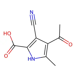 4-acetyl-3-cyano-5-methyl-1H-pyrrole-2-carboxylic Acid structure