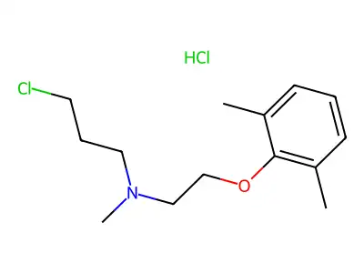 1-Propylamine, 3-chloro-N-methyl-N-(2-(2,6-xylyloxy)ethyl)-, hydrochloride structure