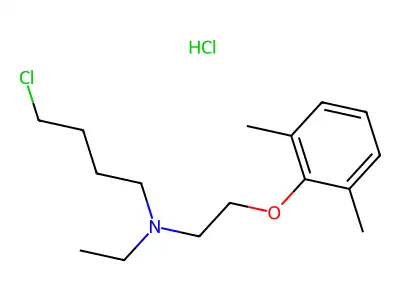 1-Butylamine, 4-chloro-N-ethyl-N-(2-(2,6-xylyloxy)ethyl)-, hydrochloride structure