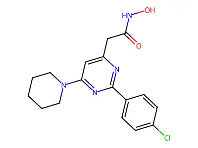 4-Pyrimidineacetamide, 2-(4-chlorophenyl)-N-hydroxy-6-(1-piperidinyl)- structure