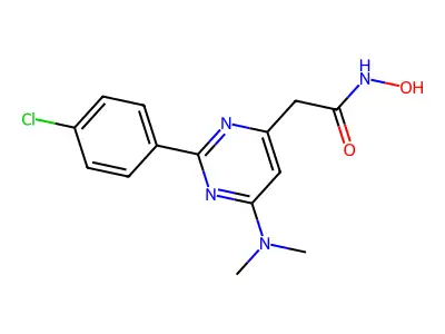 4-Pyrimidineacetamide, 2-(4-chlorophenyl)-6-(dimethylamino)-N-hydroxy- structure