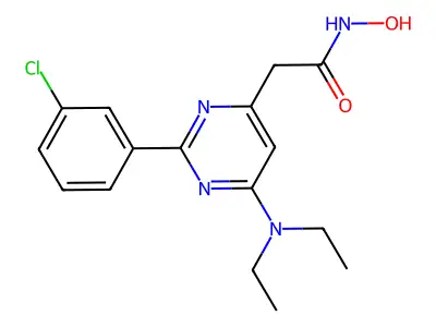 4-Pyrimidineacetamide, 2-(3-chlorophenyl)-6-(diethylamino)-N-hydroxy- structure