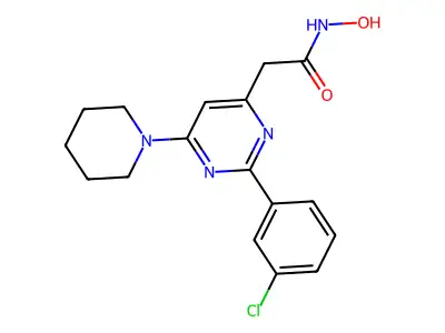 4-Pyrimidineacetamide, 2-(3-chlorophenyl)-N-hydroxy-6-(1-piperidinyl)- structure