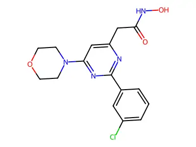 4-Pyrimidineacetamide, 2-(3-chlorophenyl)-N-hydroxy-6-(4-morpholinyl)- structure