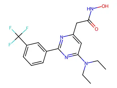 4-Pyrimidineacetamide, 6-(diethylamino)-N-hydroxy-2-(3-(trifluoromethyl)phenyl)- structure