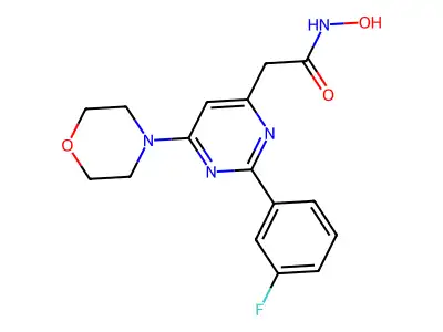 4-Pyrimidineacetamide, 2-(3-fluorophenyl)-N-hydroxy-6-(4-morpholinyl)- structure