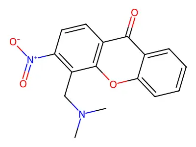 Xanthen-9-one, 4-(dimethylamino)methyl-3-nitro- structure