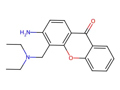 Xanthen-9-one, 3-amino-4-(diethylamino)methyl- structure