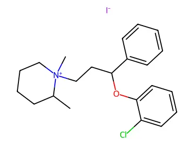 1-(3-(2-Chlorophenoxy)-3-phenylpropyl)-1,2-dimethylpiperidin-1-ium iodide structure