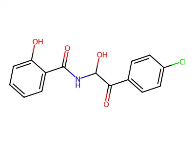 Benzamide, N-(2-(4-chlorophenyl)-1-hydroxy-2-oxoethyl)-2-hydroxy- structure