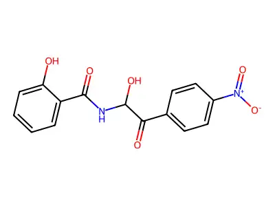 Benzamide, 2-hydroxy-N-(1-hydroxy-2-(4-nitrophenyl)-2-oxoethyl)- structure