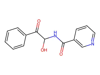 3-Pyridinecarboxamide, N-(1-hydroxy-2-oxo-2-phenylethyl)- structure