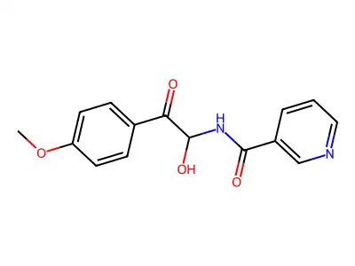3-Pyridinecarboxamide, N-(1-hydroxy-2-(4-methoxyphenyl)-2-oxoethyl)- structure