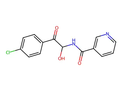 4-Chlorophenylglyoxal nicotinamido-hemiacetal structure