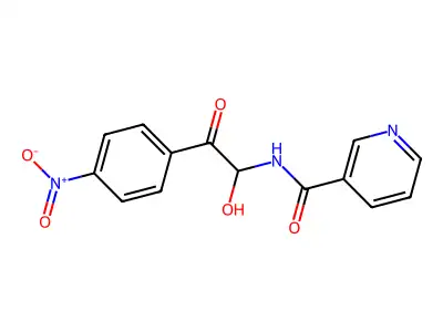 4-Nitrophenylglyoxal nicotinamido-hemiacetal structure