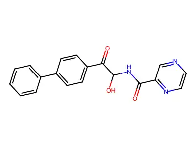 Pyrazinecarboxamide, N-(2-(1,1'-biphenyl)-4-yl-1-hydroxy-2-oxoethyl)- structure