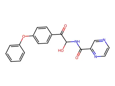 Pyrazinecarboxamide, N-(1-hydroxy-2-oxo-2-(4-phenoxyphenyl)ethyl)- structure