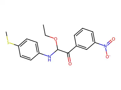 Ethanone, 2-ethoxy-2-((4-(methylthio)phenyl)amino)-1-(3-nitrophenyl)- structure