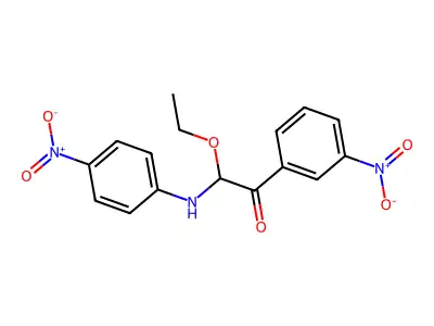 Ethanone, 2-ethoxy-1-(3-nitrophenyl)-2-((4-nitrophenyl)amino)- structure