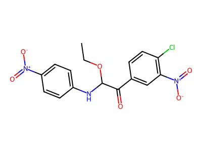 Ethanone, 1-(4-chloro-3-nitrophenyl)-2-ethoxy-2-((4-nitrophenyl)amino)- structure
