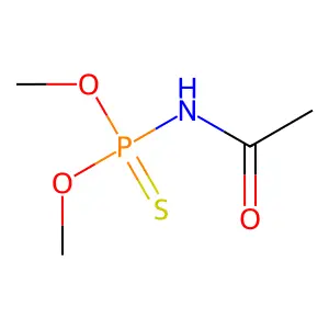 Phosphoramidothioic acid, N-acetyl-, O,O-dimethyl ester structure
