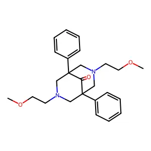 3,7-Diazabicyclo(3.3.1)nonan-9-one, 3,7-bis(2-methoxyethyl)-1,5-diphenyl- structure