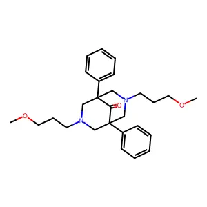 3,7-Bis(3-methoxypropyl)-1,5-diphenyl-3,7-diazabicyclo(3.3.1)nonan-9-one structure