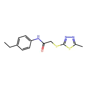 N-(4-ethylphenyl)-2-[(5-methyl-1,3,4-thiadiazol-2-yl)sulfanyl]acetamide structure