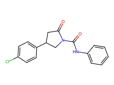 4-(4-chlorophenyl)-2-oxo-N-phenylpyrrolidine-1-carboxamide structure