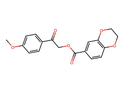 2-(4-Methoxyphenyl)-2-oxoethyl 2,3-dihydro-1,4-benzodioxine-6-carboxylate structure