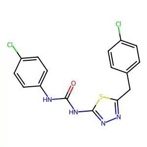 1-(4-Chlorophenyl)-3-[5-[(4-chlorophenyl)methyl]-1,3,4-thiadiazol-2-yl]urea structure