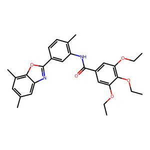N-[5-(5,7-dimethyl-1,3-benzoxazol-2-yl)-2-methylphenyl]-3,4,5-triethoxybenzamide structure