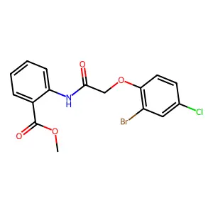 Methyl 2-{[(2-bromo-4-chlorophenoxy)acetyl]amino}benzoate structure