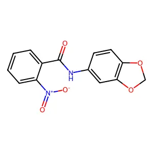 N-1,3-benzodioxol-5-yl-2-nitrobenzamide structure
