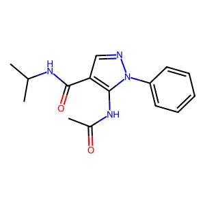 5-(acetylamino)-N-isopropyl-1-phenyl-1H-pyrazole-4-carboxamide structure