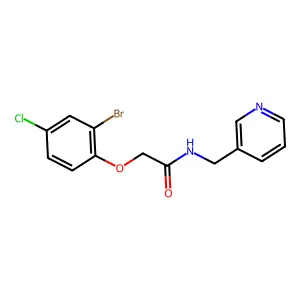 2-(2-bromo-4-chlorophenoxy)-N-(pyridin-3-ylmethyl)acetamide structure