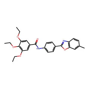 3,4,5-triethoxy-N-[4-(6-methyl-1,3-benzoxazol-2-yl)phenyl]benzamide structure