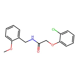 2-(2-chlorophenoxy)-N-(2-methoxybenzyl)acetamide structure