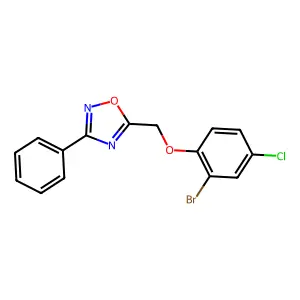 5-[(2-Bromo-4-chlorophenoxy)methyl]-3-phenyl-1,2,4-oxadiazole structure