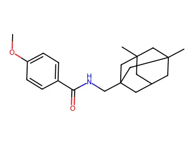 N-[(3,5-dimethyl-1-adamantyl)methyl]-4-methoxybenzamide structure