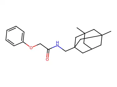 N-[(3,5-dimethyl-1-adamantyl)methyl]-2-phenoxyacetamide structure