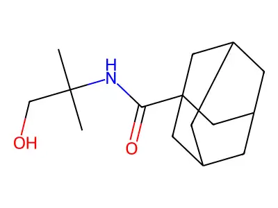 N-(2-hydroxy-1,1-dimethylethyl)adamantane-1-carboxamide structure